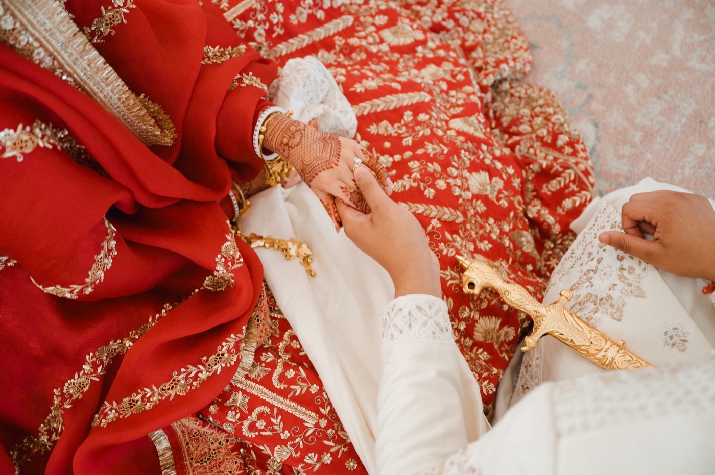 Hands joined during the ceremony